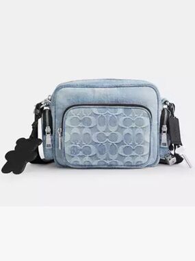 Coach Signature Distressed Denim Crossbody Bag